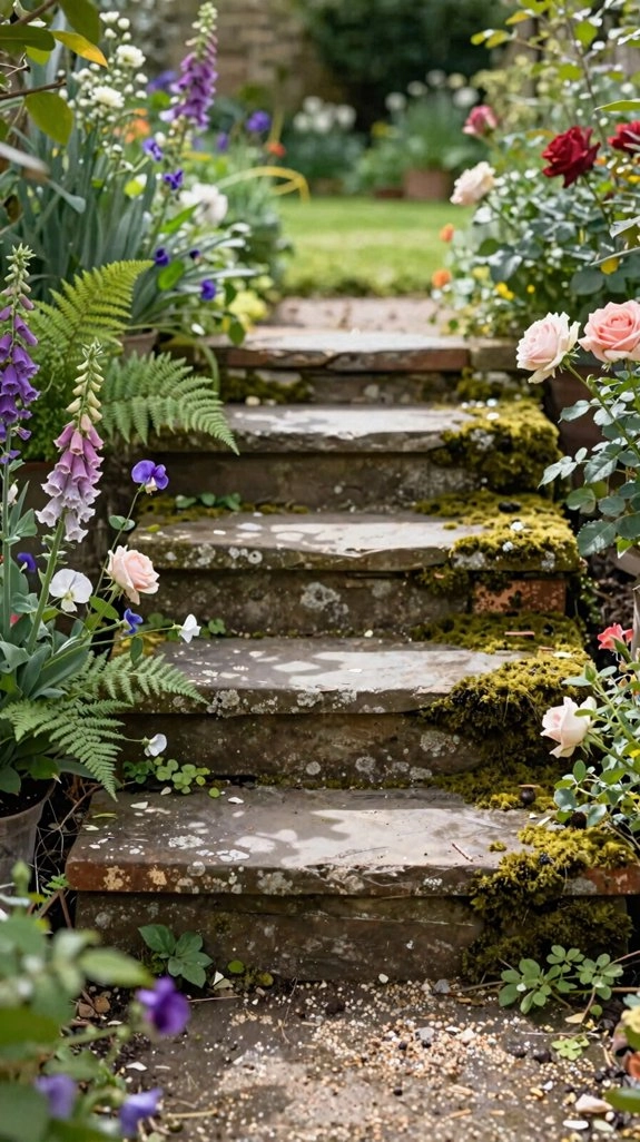 naturally uneven worn stepping stones