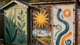 outdoor shed mural ideas