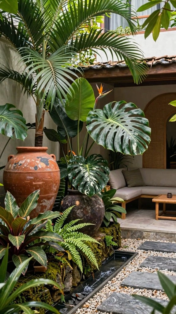 oversized tropical planters