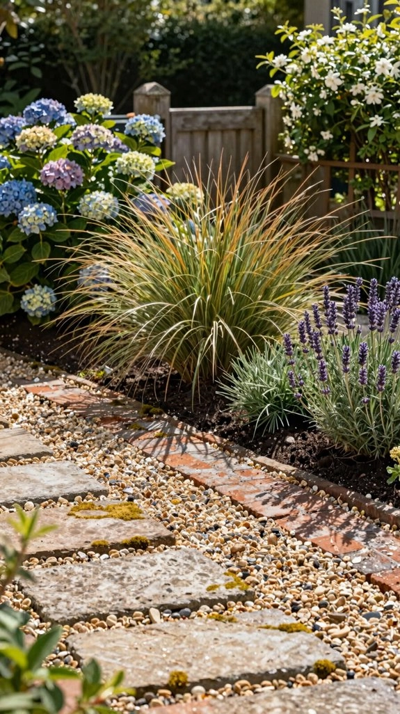 pavers set in pea gravel