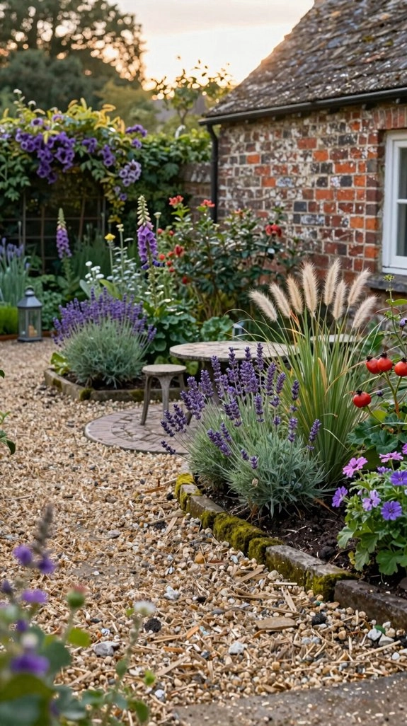 pea gravel cottage garden patio