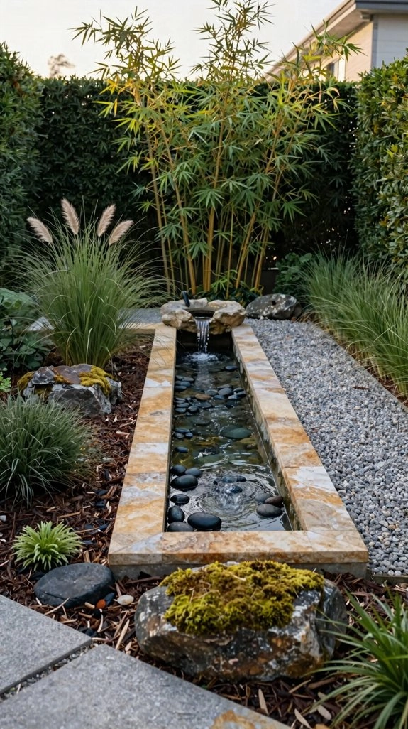 peaceful bubbling fountain retreat