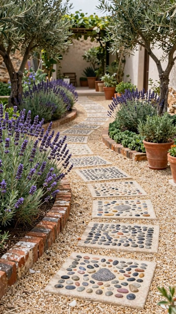 pebble stepping stone mosaic art