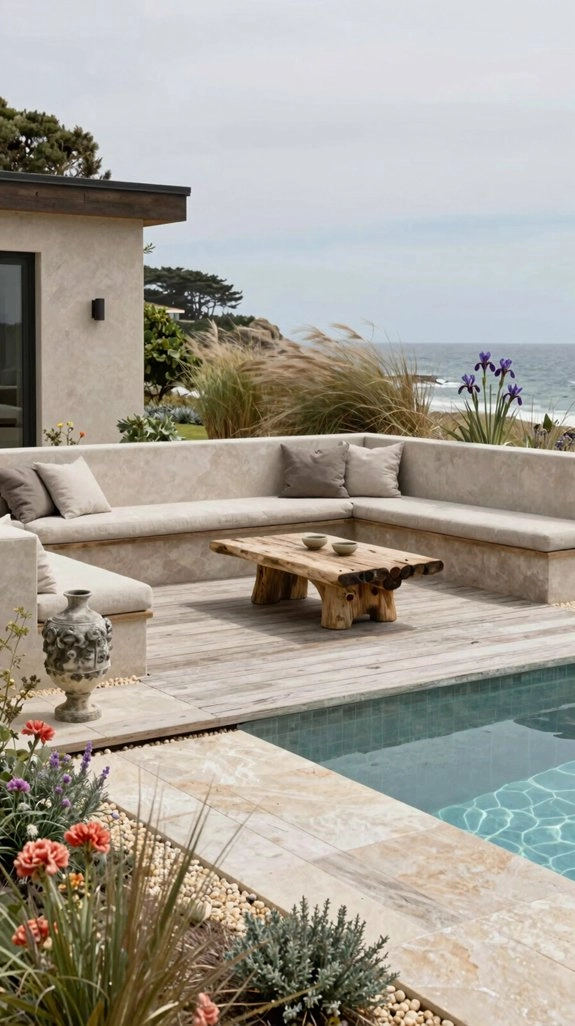 pergola fire pit lounge