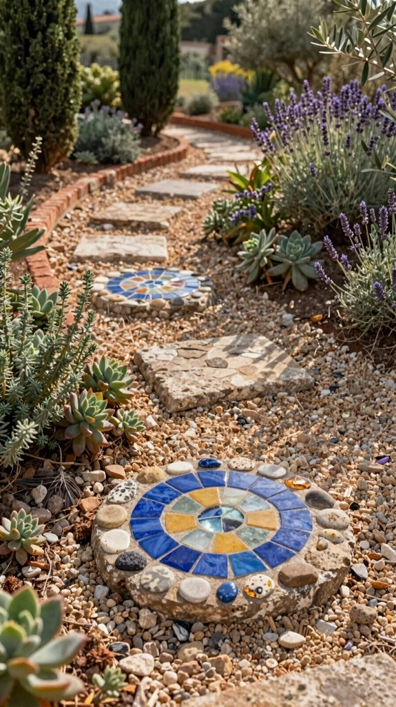 personalized mosaic family stepping stones