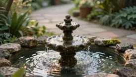 quiet outdoor water fountain calm