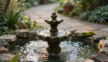 quiet outdoor water fountain calm