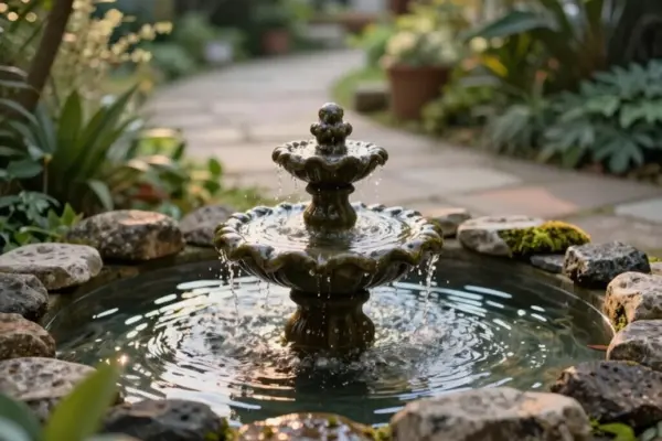 quiet outdoor water fountain calm