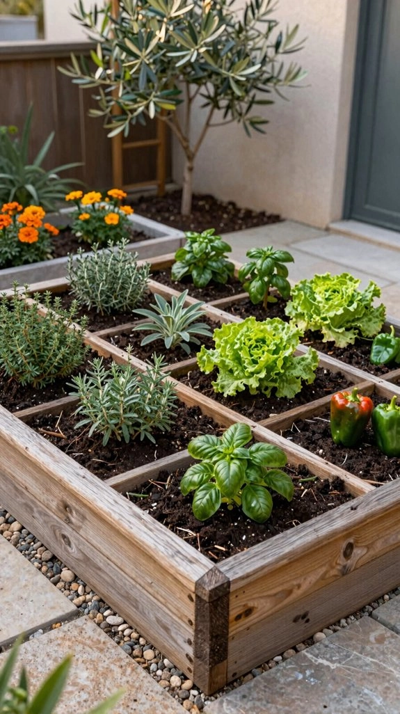 raised bed grid crop spacing