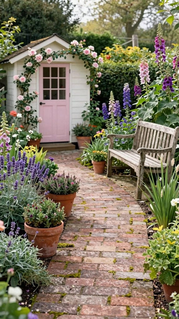reclaimed brick diy garden path