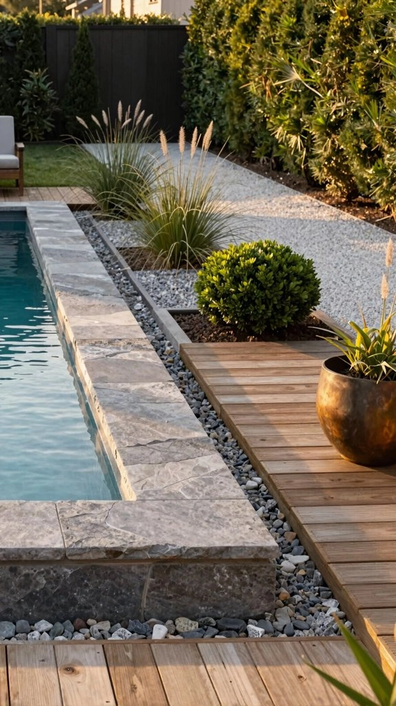 relaxed small pool decking