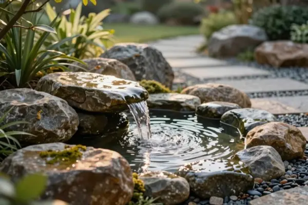 relaxing backyard water features
