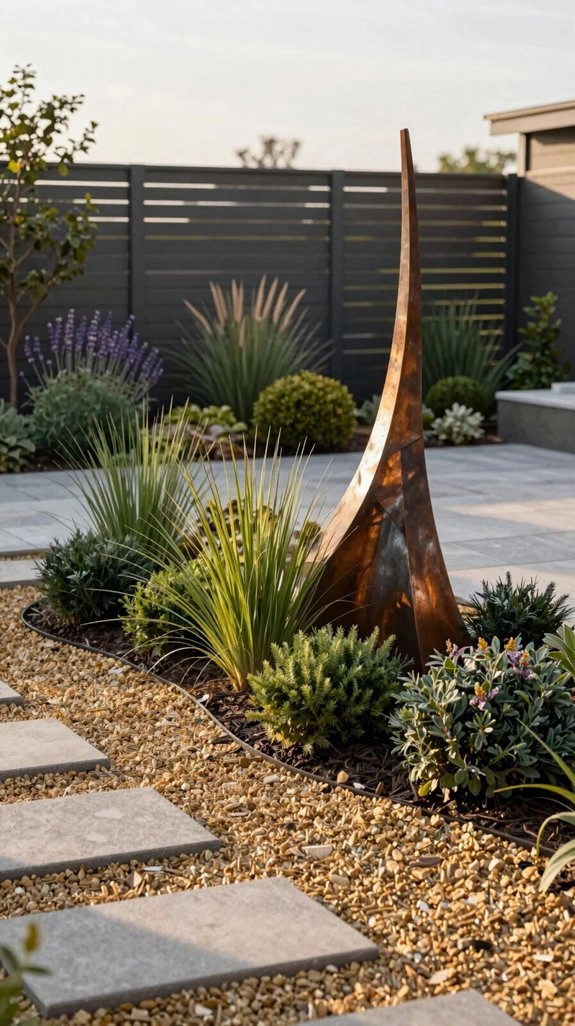 repurposed metal garden decor