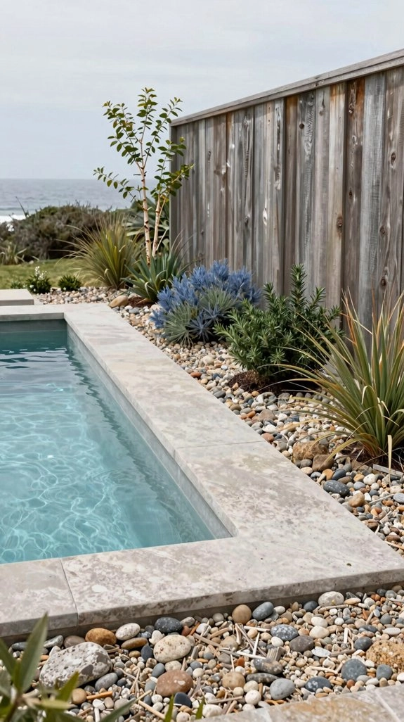 resort style built in pool seating