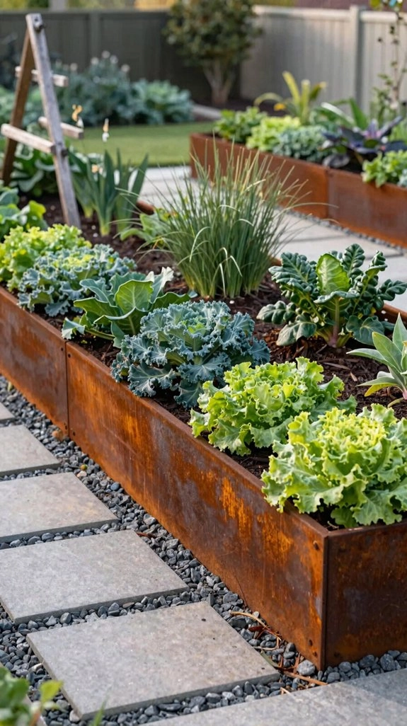 rust patina raised garden beds