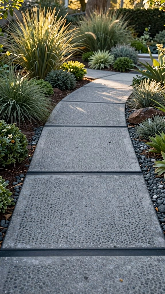 sealed stamped concrete walkway