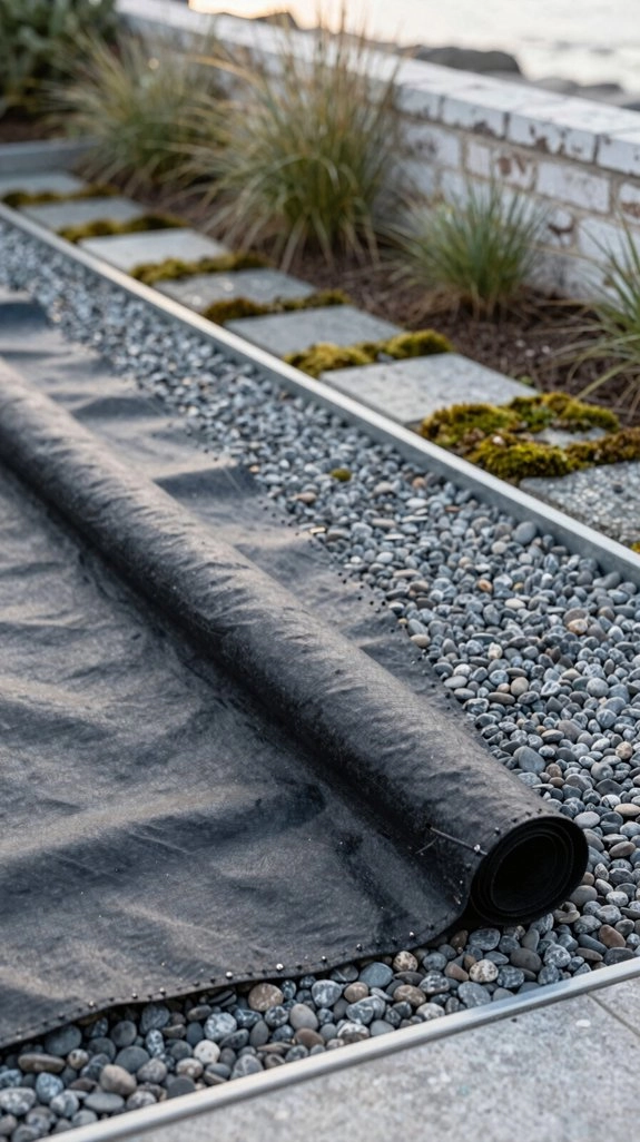 secure overlapping weed fabric