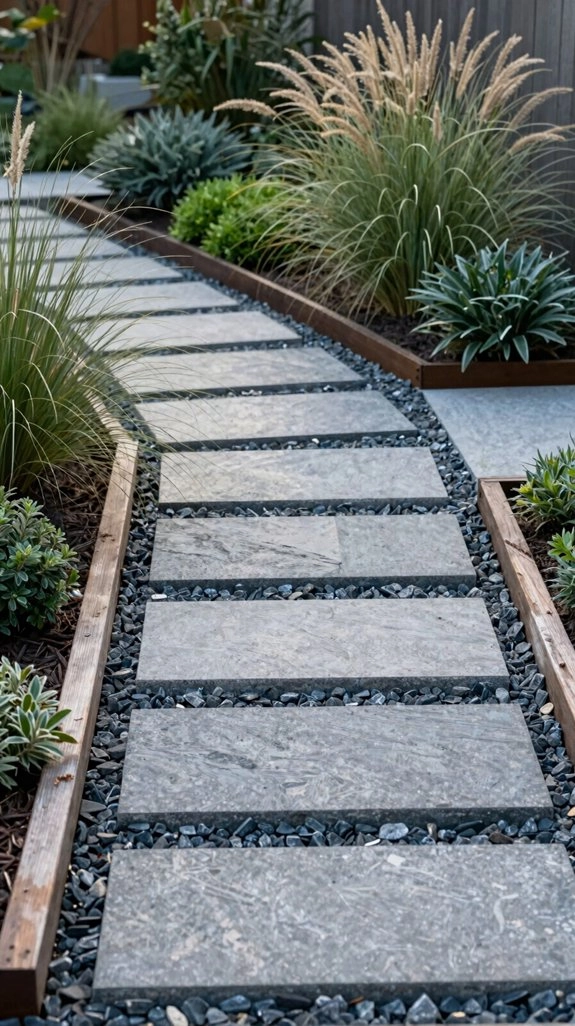 slate slabs with gravel