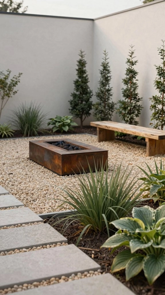 sleek one color pea gravel patio