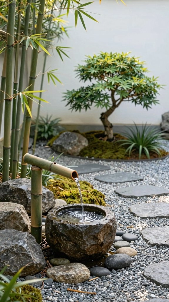 small patio bamboo fountain