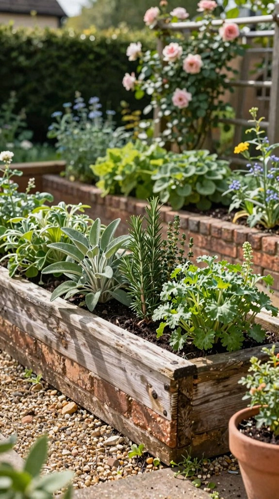 small patio raised herb garden