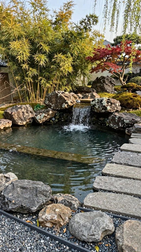small recirculating rock waterfall