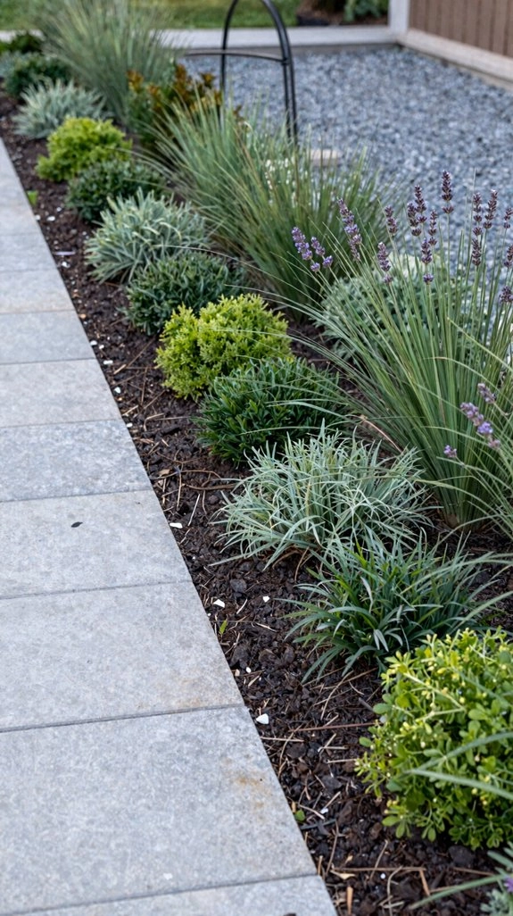 soft curved perimeter planting arcs