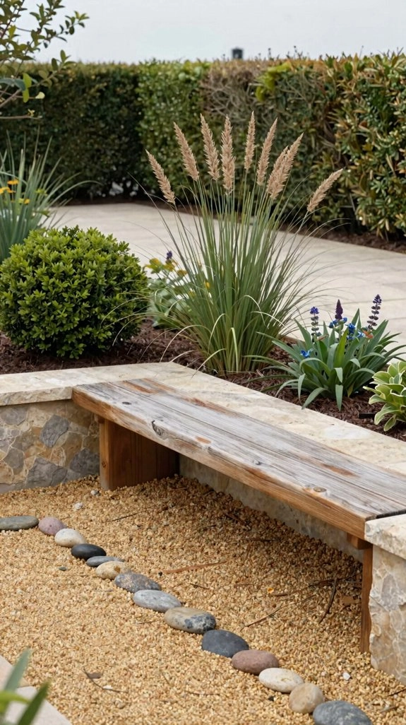 space saving built in yard bench