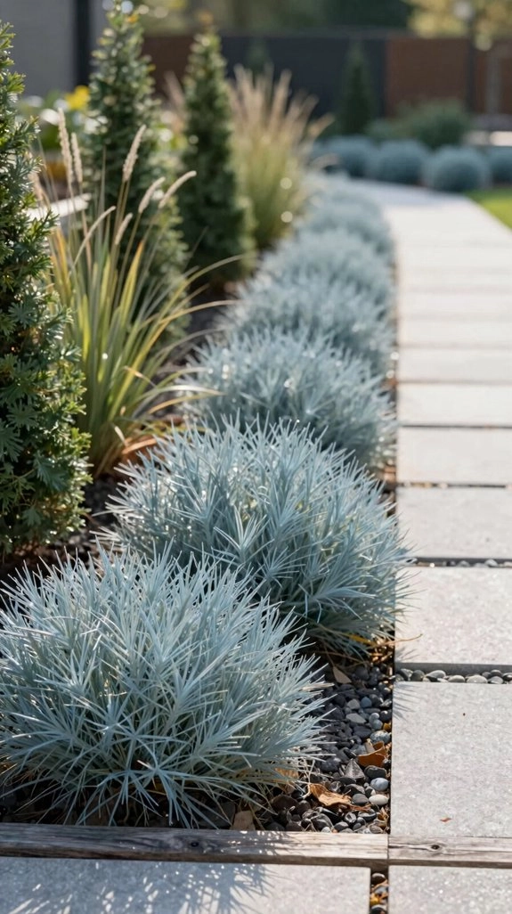 steel blue fescue winter mounds