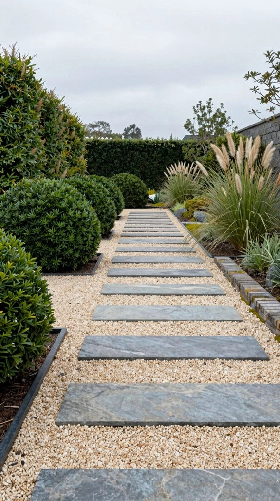 straight gravel path with edging