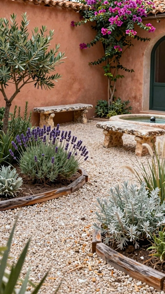 sun baked mediterranean gravel drought garden