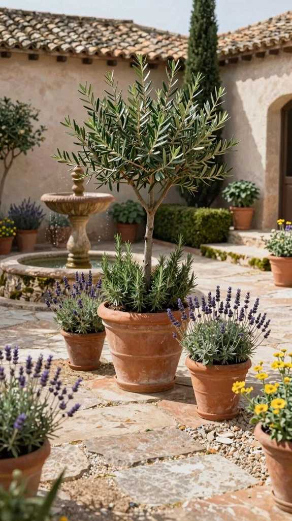 sunlit mediterranean courtyard styling