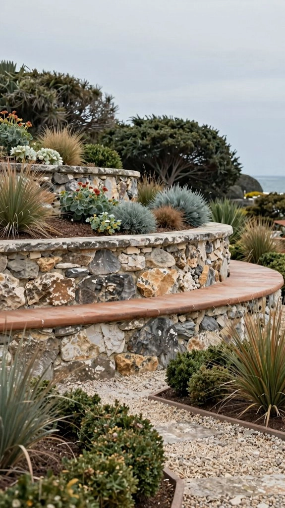 tiered retaining wall garden