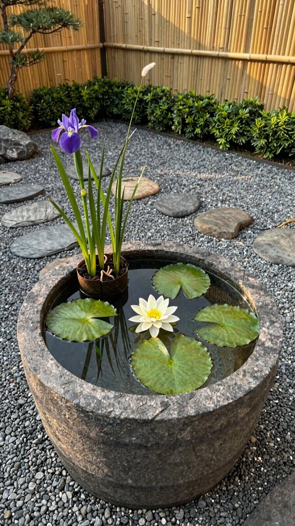 tiny patio pond water lilies