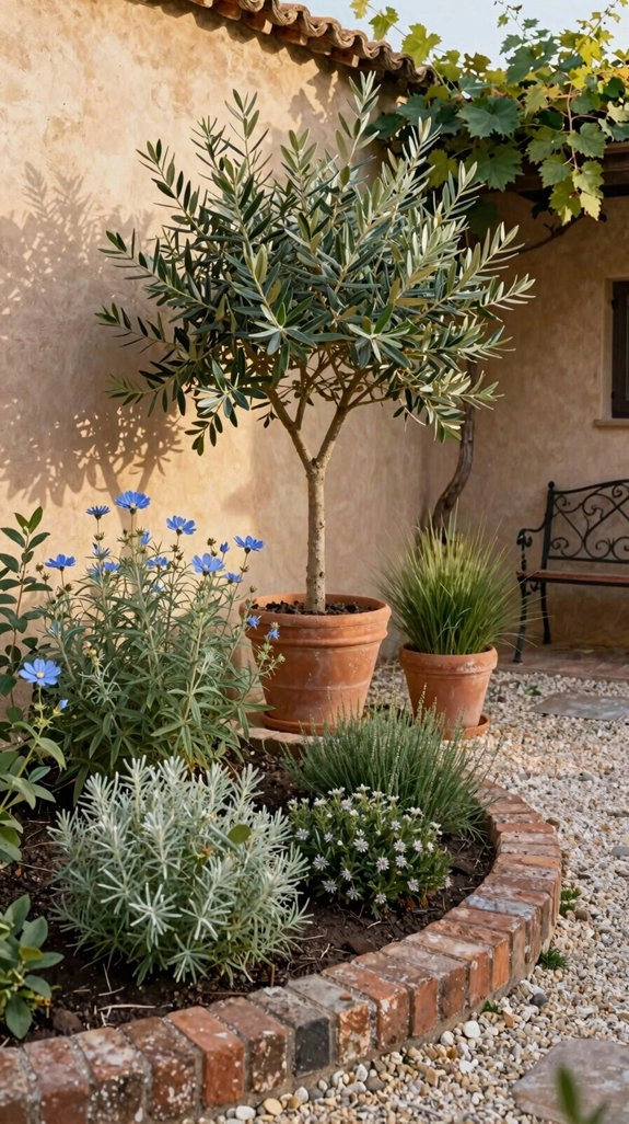 trellised corner garden beds