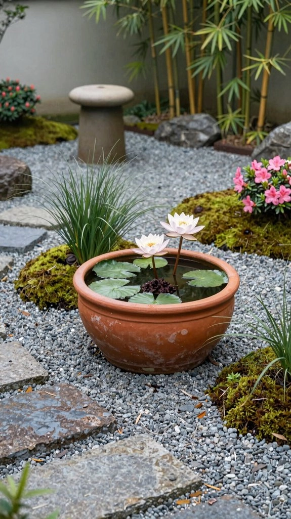 tropical lotus container garden