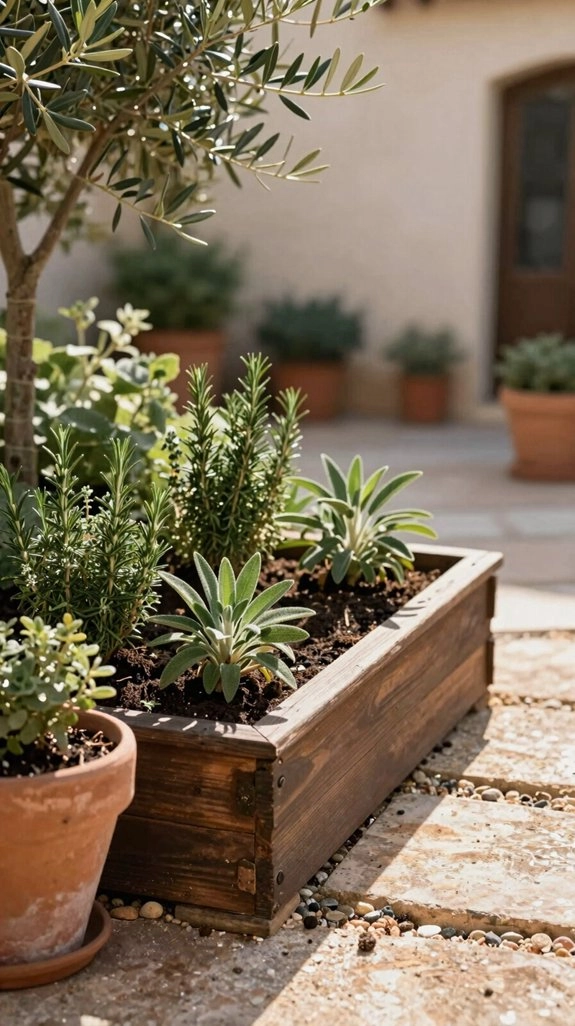 wall hugging raised herb bed