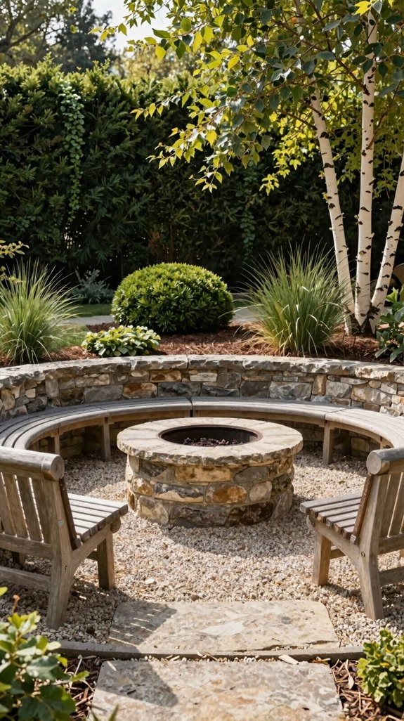 warm fire pit seating circle