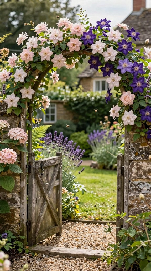 weathered trellis clematis climb