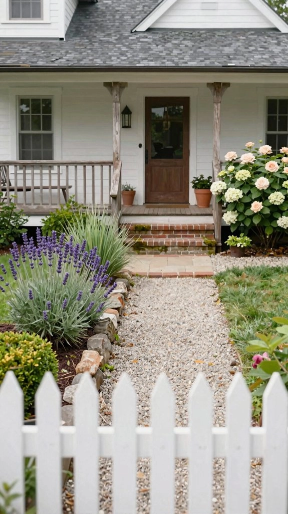 white picket porch framing