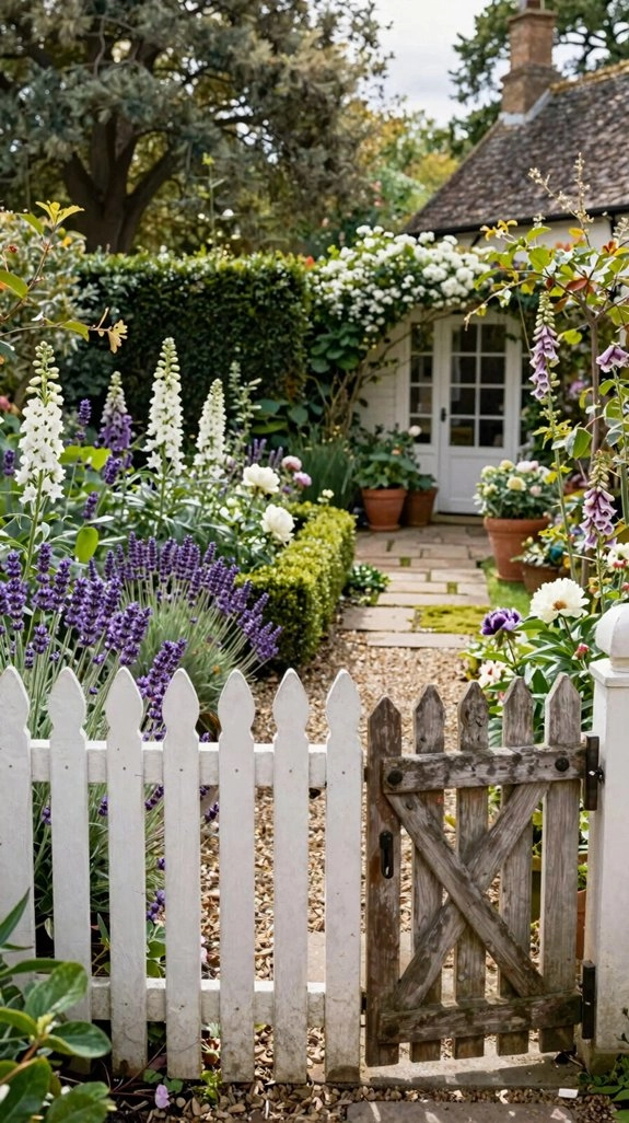 wide clean white picket fence