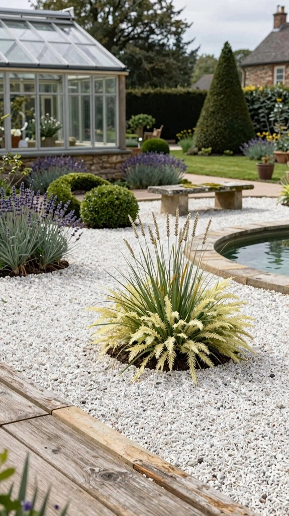 wood edging with overlapped gravel
