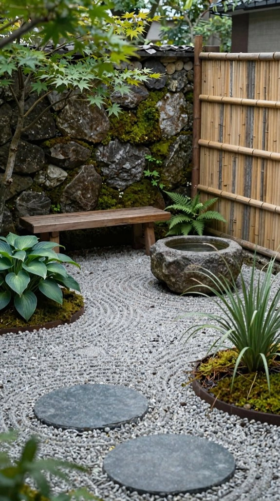 zen gravel seating retreat