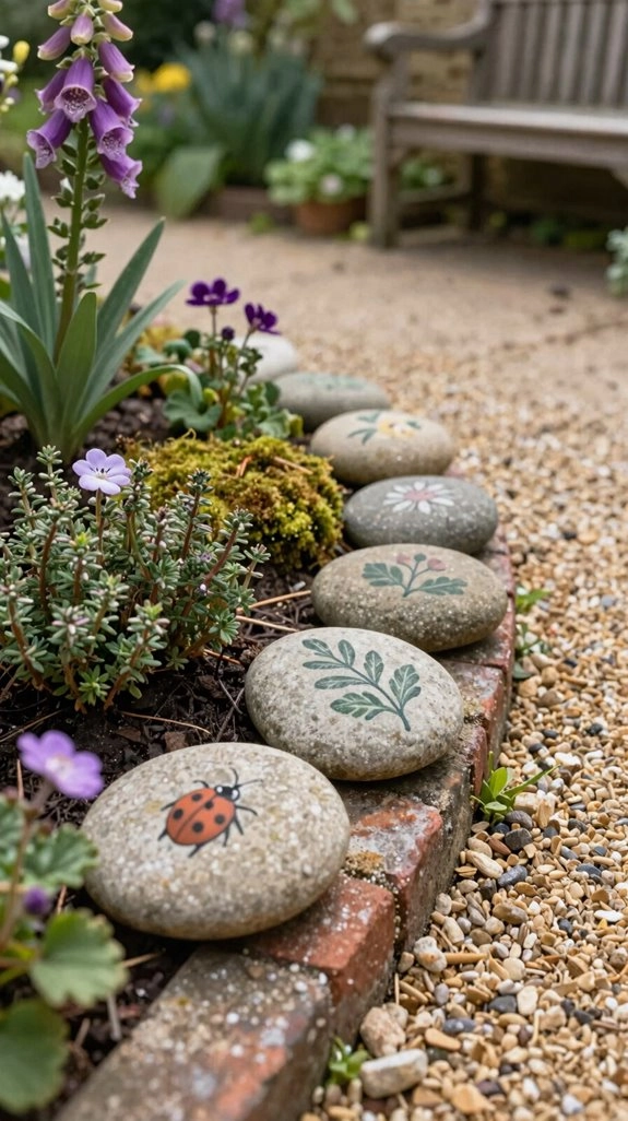 cheap diy painted garden stones