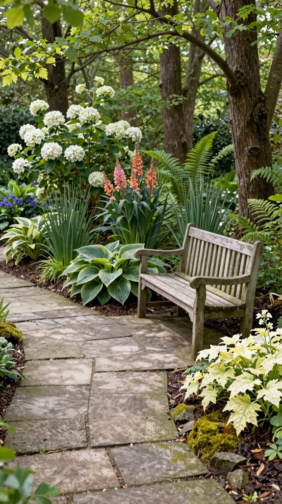 color in shady garden