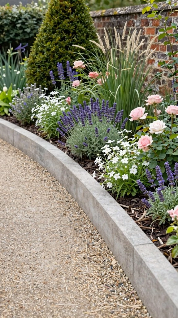 concrete flower bed border