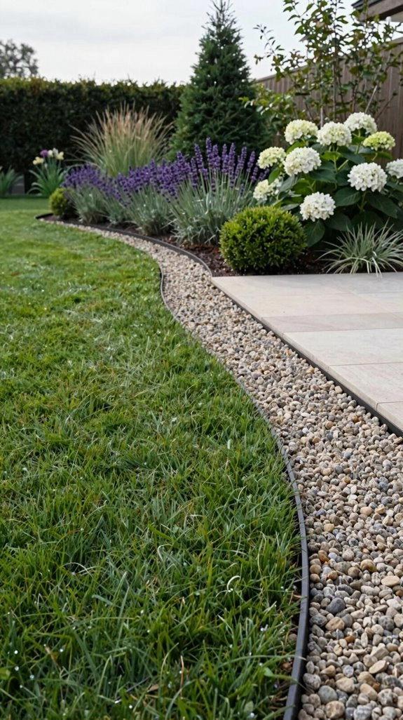 crisp gravel lawn border crunch