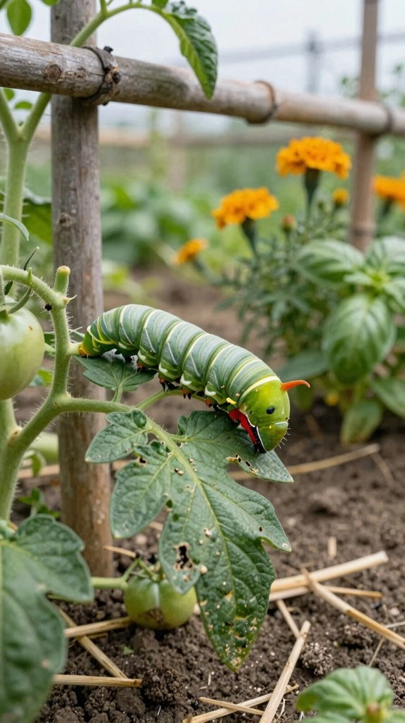 hand pick hornworms soapy water
