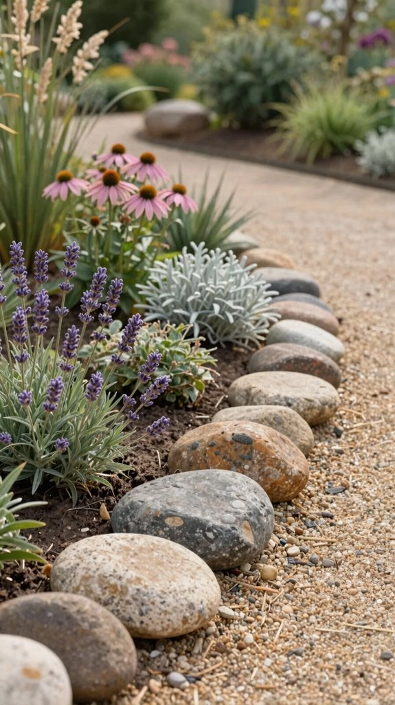 natural river rock border