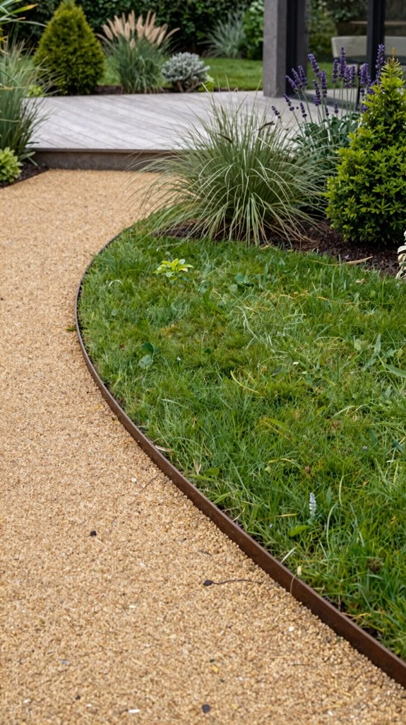 neat gravel bed boundary